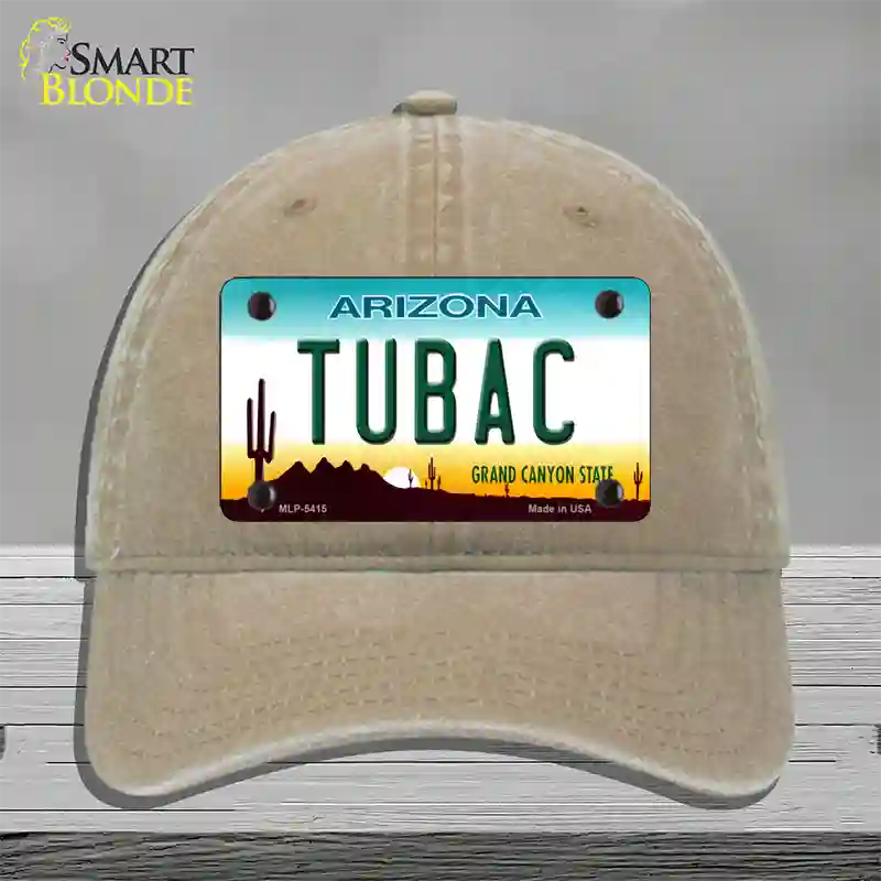 Tubac Arizona Novelty License Plate Hat Unconstructed Cotton / Khaki