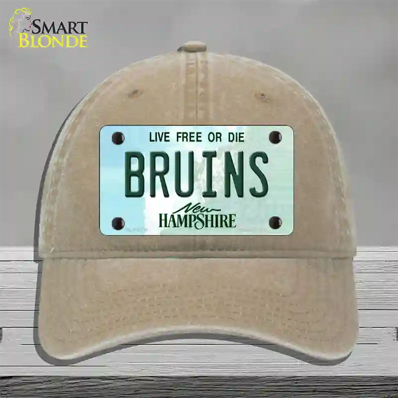 Bruins New Hampshire Novelty License Plate Hat Unconstructed Cotton / Khaki