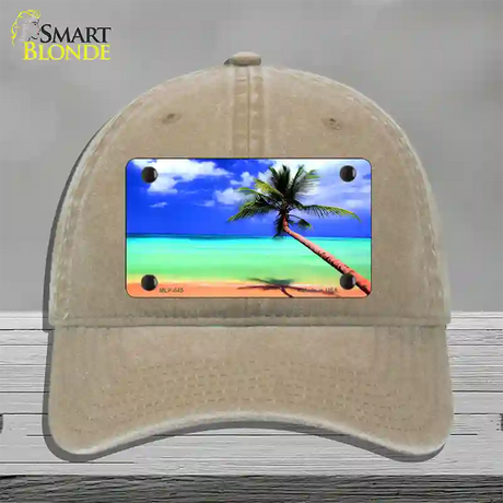 Ocean Sunrise Novelty License Plate Hat Unconstructed Cotton / Khaki