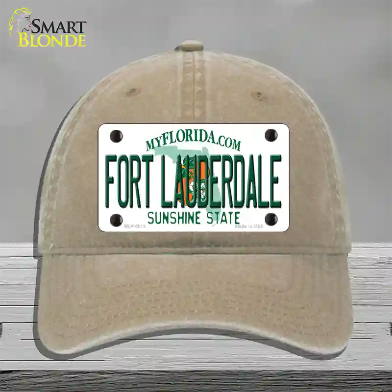 Fort Lauderdale Florida Novelty License Plate Hat Unconstructed Cotton / Khaki