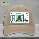 Fort Lauderdale Florida Novelty License Plate Hat Unconstructed Cotton / Khaki