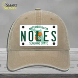 Noles Florida Novelty License Plate Hat Unconstructed Cotton / Khaki