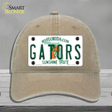 Gators Florida Novelty License Plate Hat Unconstructed Cotton / Khaki