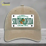 South Florida Novelty License Plate Hat Unconstructed Cotton / Khaki