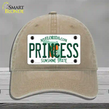 Princess Florida Novelty License Plate Hat Unconstructed Cotton / Khaki