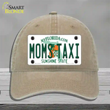 Moms Taxi Florida Novelty License Plate Hat Unconstructed Cotton / Khaki