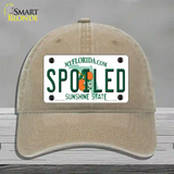 Spoiled Florida Novelty License Plate Hat Unconstructed Cotton / Khaki