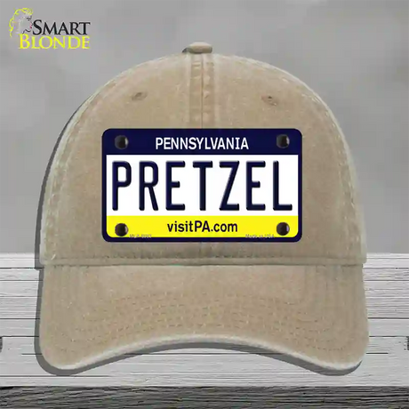 Pretzel Pennsylvania State Novelty License Plate Hat Unconstructed Cotton / Khaki