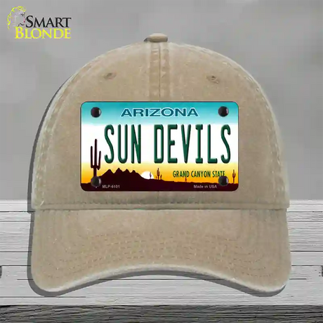 Arizona Sun Devils Novelty License Plate Hat Unconstructed Cotton / Khaki