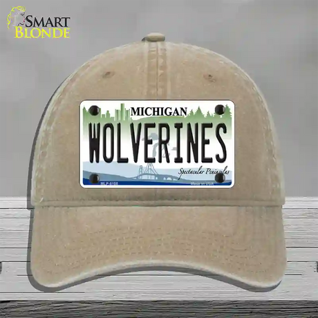 Michigan Wolverines Novelty License Plate Hat Unconstructed Cotton / Khaki