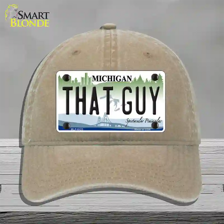 That Guy Michigan Novelty License Plate Hat Unconstructed Cotton / Khaki