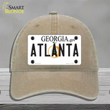 Atlanta Georgia Novelty License Plate Hat Unconstructed Cotton / Khaki