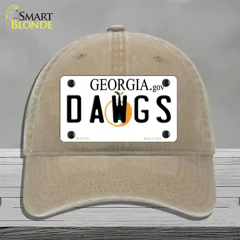 Dawgs Georgia Novelty License Plate Hat Unconstructed Cotton / Khaki