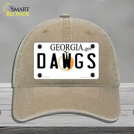 Dawgs Georgia Novelty License Plate Hat Unconstructed Cotton / Khaki