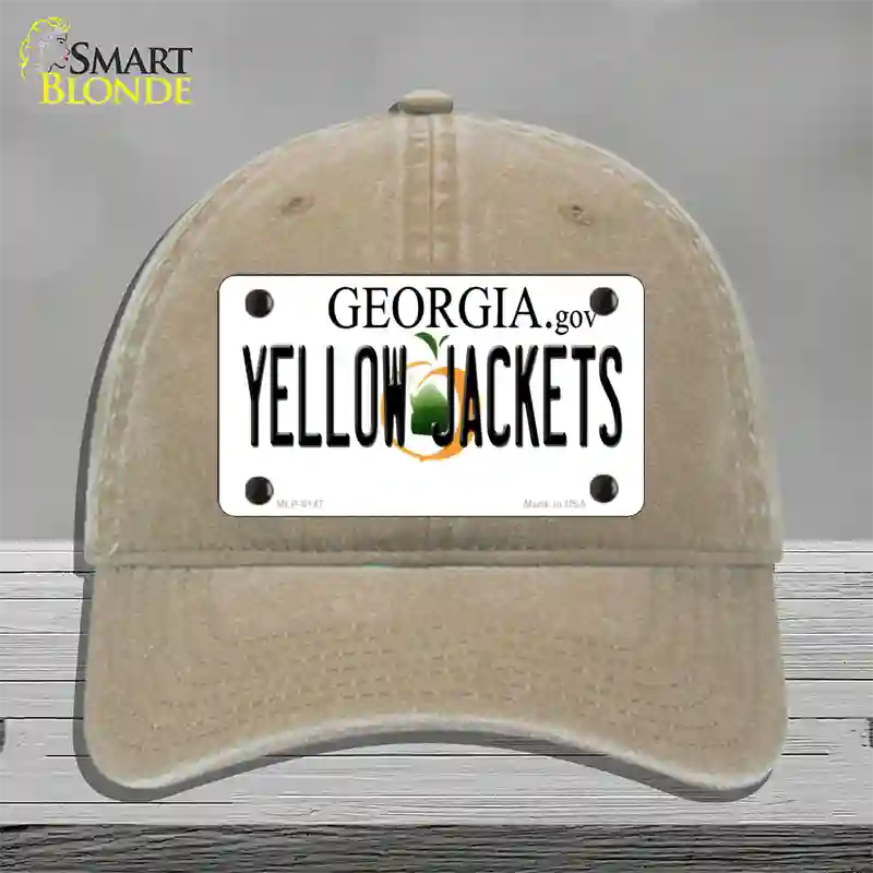 Yellow Jackets Georgia Novelty License Plate Hat Unconstructed Cotton / Khaki