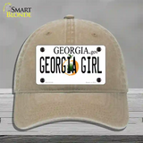 Georgia Girl Georgia Novelty License Plate Hat Unconstructed Cotton / Khaki