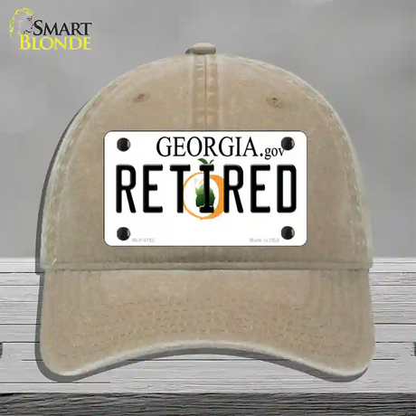 Retired Georgia Novelty License Plate Hat Unconstructed Cotton / Khaki