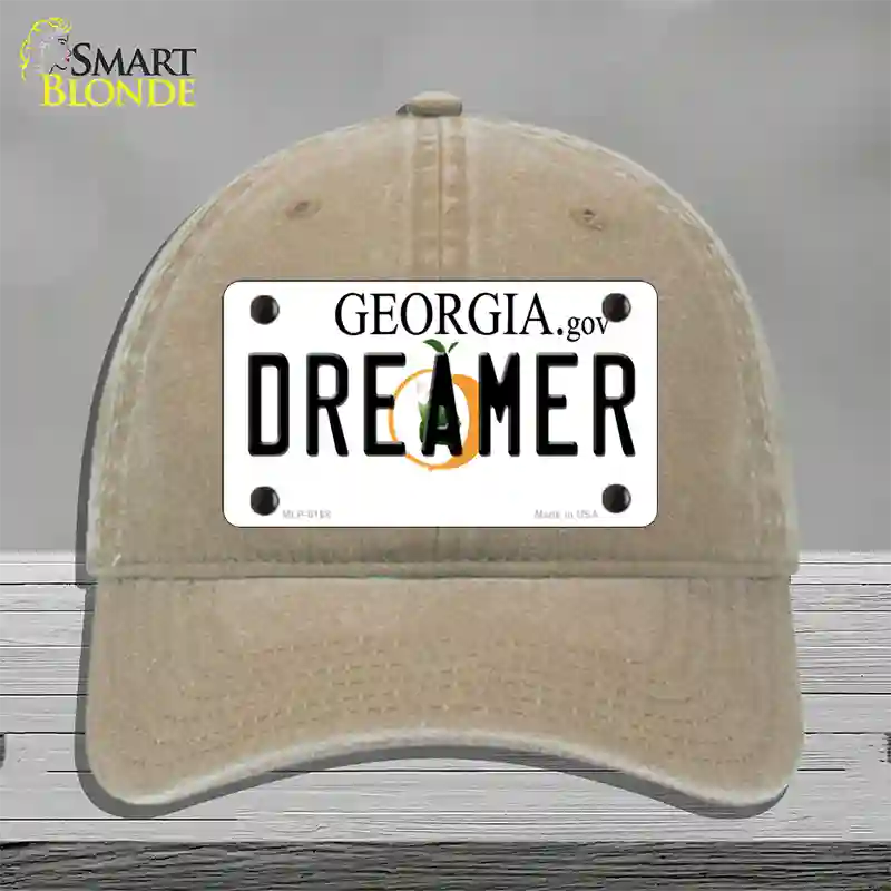 Dreamer Georgia Novelty License Plate Hat Unconstructed Cotton / Khaki