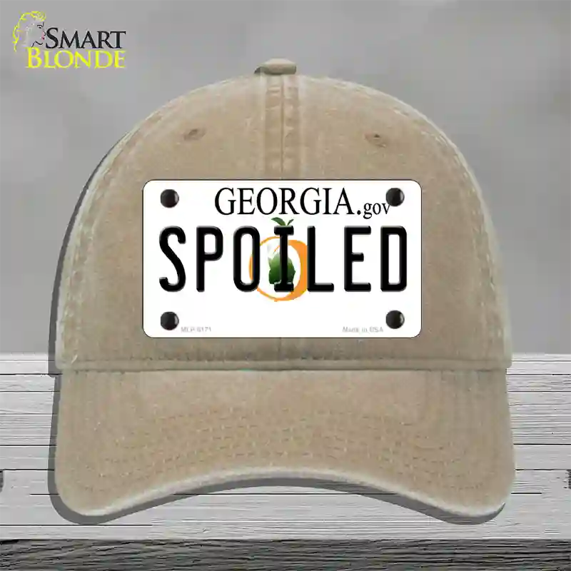 Spoiled Georgia Novelty License Plate Hat Unconstructed Cotton / Khaki