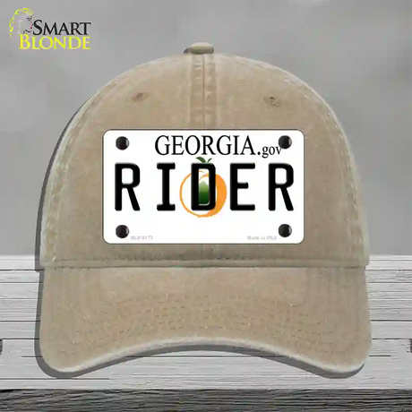 Rider Georgia Novelty License Plate Hat Unconstructed Cotton / Khaki