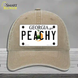 Peachy Georgia Novelty License Plate Hat Unconstructed Cotton / Khaki