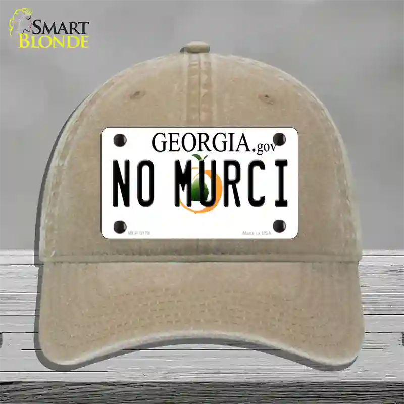 No Murci Georgia Novelty License Plate Hat Unconstructed Cotton / Khaki