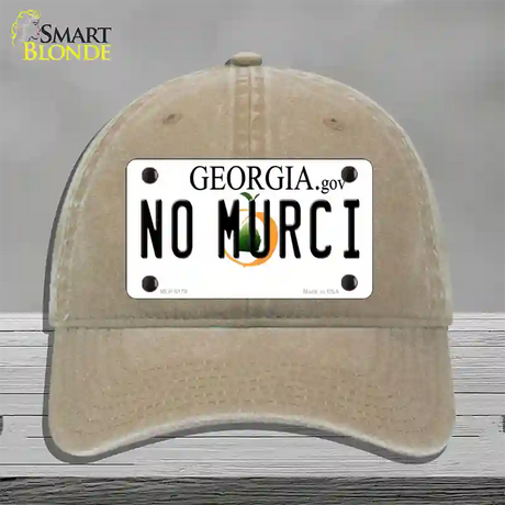 No Murci Georgia Novelty License Plate Hat Unconstructed Cotton / Khaki