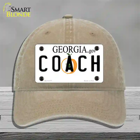 Coach Georgia Novelty License Plate Hat Unconstructed Cotton / Khaki