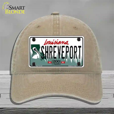 Shreveport Louisiana Novelty License Plate Hat Unconstructed Cotton / Khaki