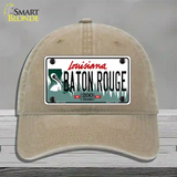 Baton Rouge Louisiana Novelty License Plate Hat Unconstructed Cotton / Khaki