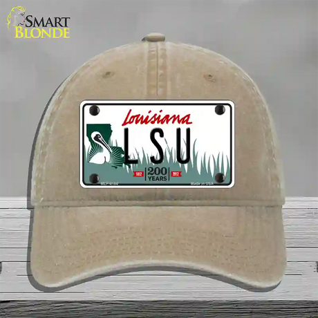 LSU Louisiana Novelty License Plate Hat Unconstructed Cotton / Khaki