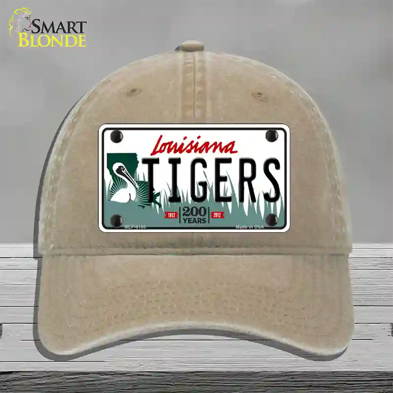 Tigers Louisiana Novelty License Plate Hat Unconstructed Cotton / Khaki