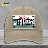 Princess Louisiana Novelty License Plate Hat Unconstructed Cotton / Khaki