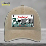 I Love Louisiana Novelty License Plate Hat Unconstructed Cotton / Khaki