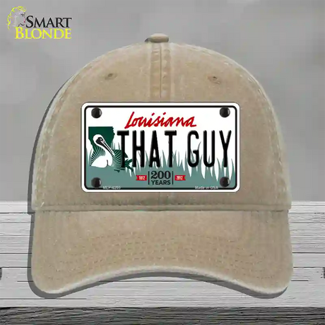 That Guy Louisiana Novelty License Plate Hat Unconstructed Cotton / Khaki