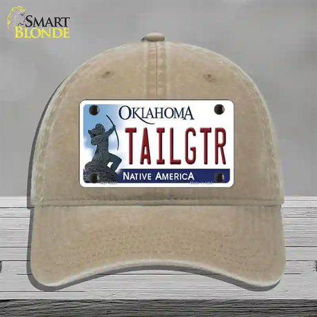 Tailgtr Oklahoma Novelty License Plate Hat Unconstructed Cotton / Khaki