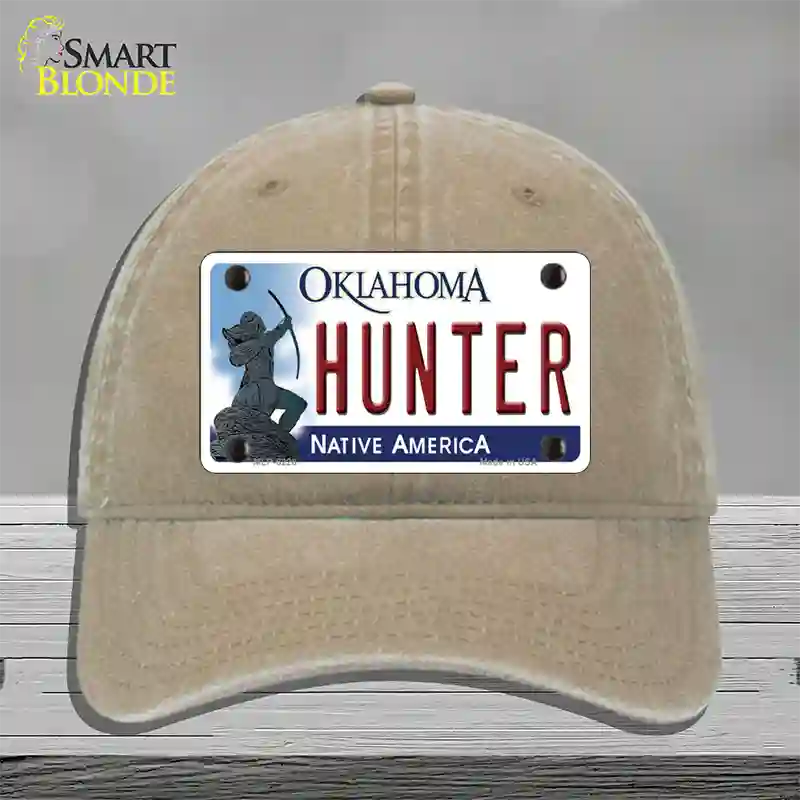 Hunter Oklahoma Novelty License Plate Hat Unconstructed Cotton / Khaki