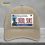 Skool Suks Oklahoma Novelty License Plate Hat Unconstructed Cotton / Khaki