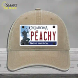 Peachy Oklahoma Novelty License Plate Hat Unconstructed Cotton / Khaki