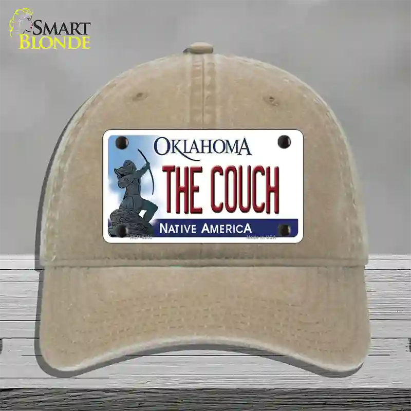 The Couch Oklahoma Novelty License Plate Hat Unconstructed Cotton / Khaki