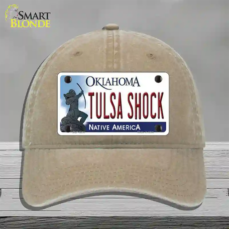 Tulsa Shock Oklahoma Novelty License Plate Hat Unconstructed Cotton / Khaki