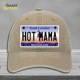 Hot Mama South Carolina Novelty License Plate Hat Unconstructed Cotton / Khaki