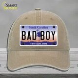 Bad Boy South Carolina Novelty License Plate Hat Unconstructed Cotton / Khaki