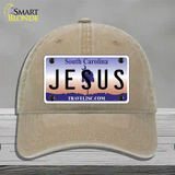 Jesus South Carolina Novelty License Plate Hat Unconstructed Cotton / Khaki