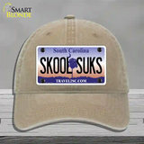 Skool Suks South Carolina Novelty License Plate Hat Unconstructed Cotton / Khaki