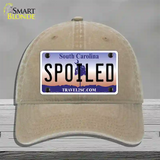 Spoiled South Carolina Novelty License Plate Hat Unconstructed Cotton / Khaki