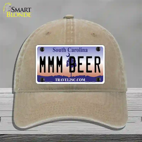 MMM Beer South Carolina Novelty License Plate Hat Unconstructed Cotton / Khaki