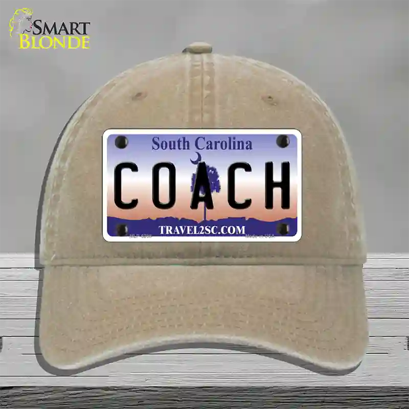 Coach South Carolina Novelty License Plate Hat Unconstructed Cotton / Khaki