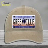 Greenville South Carolina Novelty License Plate Hat Unconstructed Cotton / Khaki