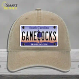 Gamecocks South Carolina Novelty License Plate Hat Unconstructed Cotton / Khaki